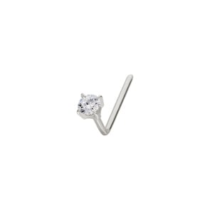 Nasenstecker Winkel 750/18 K Weissgold mit Diamant 0.05ct H/Si