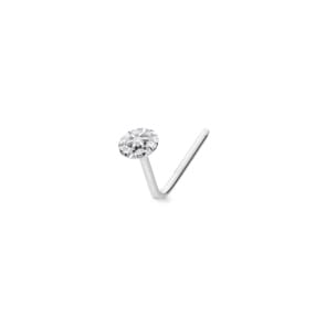 Clou de nez angle or gris 750/18 ct avec diamants 0.02ct H/Si