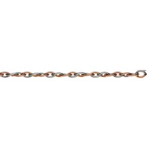 Collier navette 3/4-massif or bicolore 750/18 ct 7.0mm