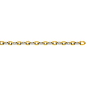 Navette Chain 3/4-Solid 750/18 K Two-tone Gold 8.5mm