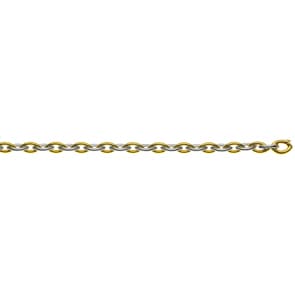 Collier navette 3/4-massif or bicolore 750/18 ct 7.5mm