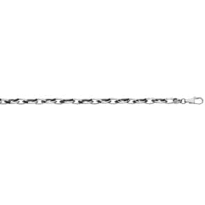 Collier navette semi-massif or gris 750/18 ct 7.0mm