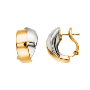 Ohrclips 750/18 K Gelb-/Weissgold galvanisiert