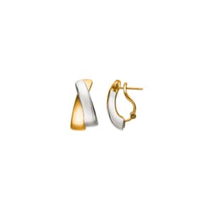 Ohrclips 750/18 K Gelb-/Weissgold galvanisiert