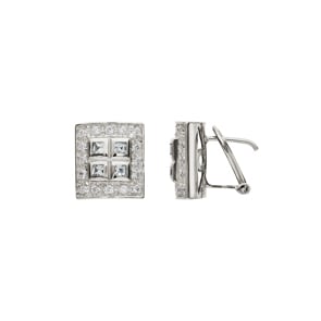 Ohrclips 750/18 K Weissgold mit Zirkonia