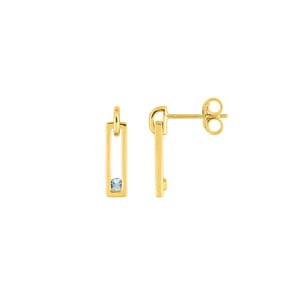 Drop Earrings 375/9 K Yellow Gold with Blue Topazes
