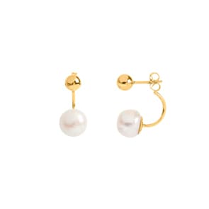 Drop Earrings 375/9 K Yellow Gold with Freshwater Pearls 8.0mm