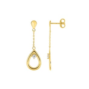Drop Earrings 375/9 K Yellow Gold with Cubic Zirconia