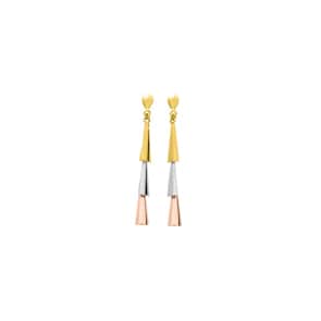 Drop Earrings 375/9 K Three-tone Gold