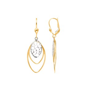 Ohrhänger 750/18 K Gelb-und Weissgold, Fantasie