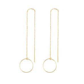 Boucles d'oreilles pendantes or jaune 750/18 ct