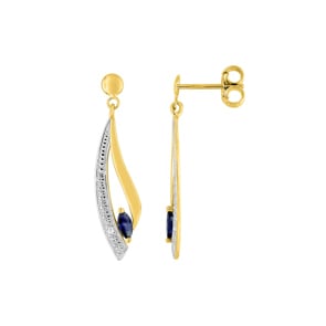 Ohrhänger 750/18 K Gelbgold bicolor mit Saphiren