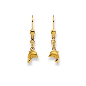 Ohrhänger 750/18 K Gelbgold, Delfin
