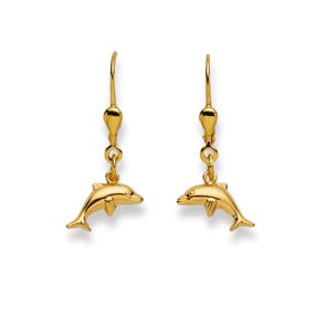 Ohrhänger 750/18 K Gelbgold, Delfin
