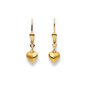 Ohrhänger 750/18 K Gelbgold, Herz