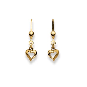 Ohrhänger 750/18 K Gelbgold, Herz