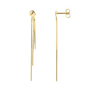 Boucles d'oreilles pendantes or jaune 750/18 ct