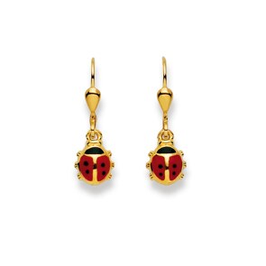 Boucle d'oreilles pendantes or jaune 750/18 ct, Coccinelle