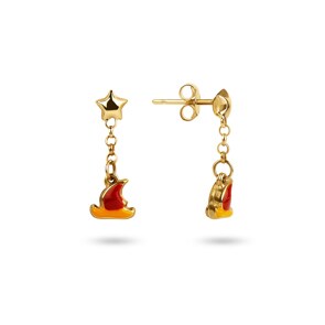 Boucle d'oreilles pendantes or jaune 750/18 ct