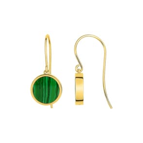 Ohrhänger 750/18 K Gelbgold mit Malachit 8mm