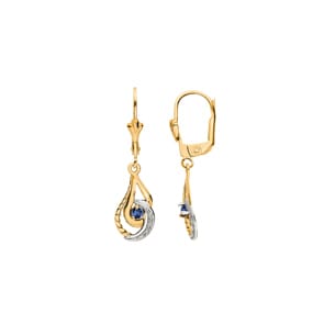 Ohrhänger 750/18 K Gelbgold mit Saphir