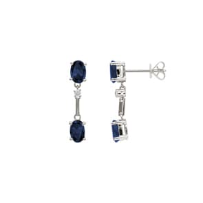 Ohrhänger 750/18 K Gelbgold mit Saphiren & Diamanten 0.05 ct H/si