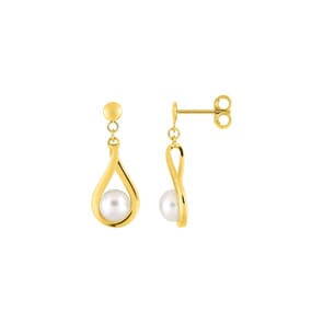 Ohrhänger 750/18 K Gelbgold mit Süsswasserzuchtperlen 5.0mm