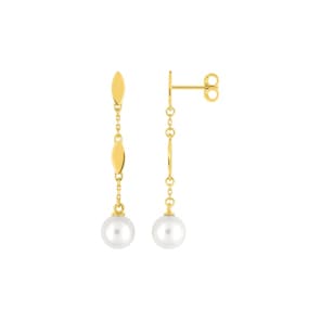 Ohrhänger 750/18 K Gelbgold mit Süsswasserzuchtperlen 6.0mm