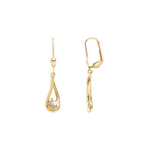 Ohrhänger 750/18 K Gelbgold mit Zirkonia