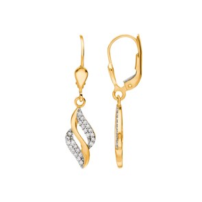 Ohrhänger 750/18 K Gelbgold mit Zirkonia