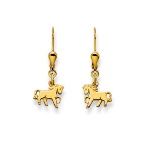 Ohrhänger 750/18 K Gelbgold, Pferd
