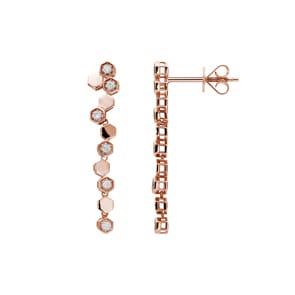 Ohrhänger 750/18 K Roségold mit Diamanten 0.10 ct H/si