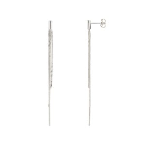 Boucles d'oreilles pendantes or gris 750/18 ct