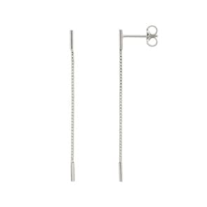 Boucles d'oreilles pendantes or gris 750/18 ct