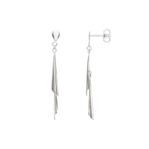Boucles d'oreilles pendantes or gris 750/18 ct