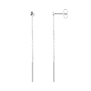 Boucles d'oreilles pendantes or gris 750/18 ct