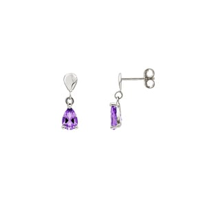 Ohrhänger 750/18 K Weissgold mit Amethyst Tropfen