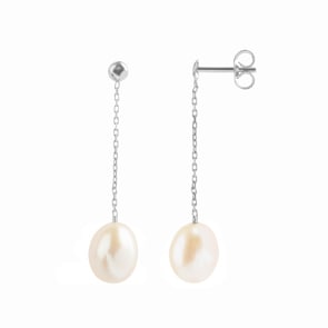 Ohrhänger 750/18 K Weissgold mit Süsswasserzuchtperle Ø 7mm