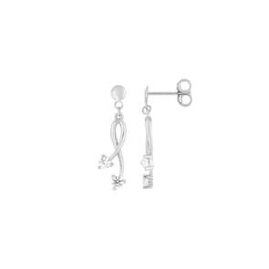 Drop Earrings 750/18 K White Gold with Cubic Zirconia