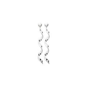Drop Earrings 925 Silver rhodium-plated, Spiral 37mm