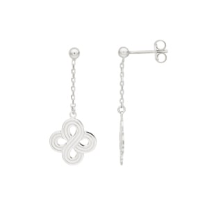 Ohrhänger 925 Silber rhodiniert, Doulbe Infinity