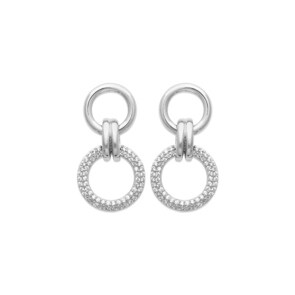 Boucle d'oreilles pendantes Argent 925 Rhodie avec zircones