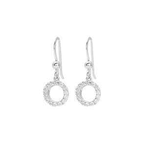 Ohrhänger 925 Silber rhodiniert mit Zirkonia