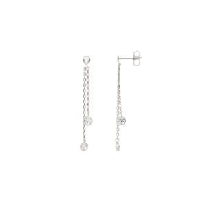 Ohrhänger 925 Silber rhodiniert mit Zirkonia