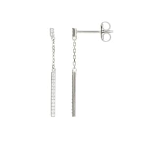 Ohrhänger 925 Silber rhodiniert mit Zirkonia