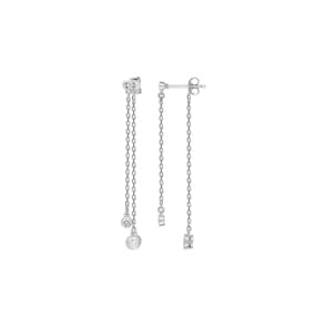 Ohrhänger 925 Silber rhodiniert mit Zirkonia