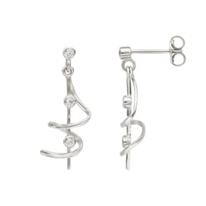 Ohrhänger 925 Silber rhodiniert mit Zirkonia