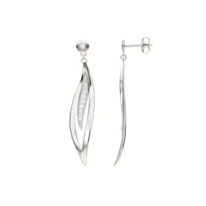Ohrhänger 925 Silber rhodiniert mit Zirkonia