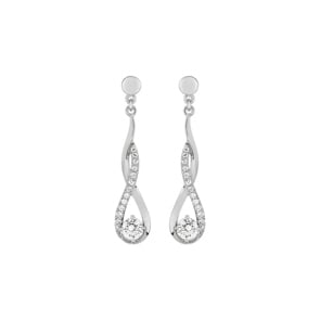 Ohrhänger 925 Silber rhodiniert mit Zirkonia