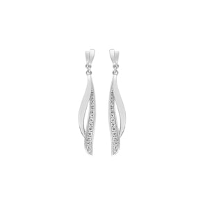 Ohrhänger 925 Silber rhodiniert mit Zirkonia